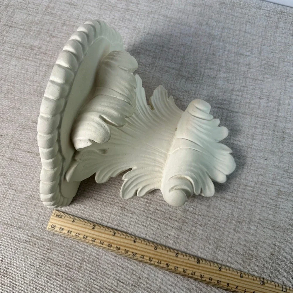 Handmade White Acanthus Wall Shelf Corbel | Architectural Decor